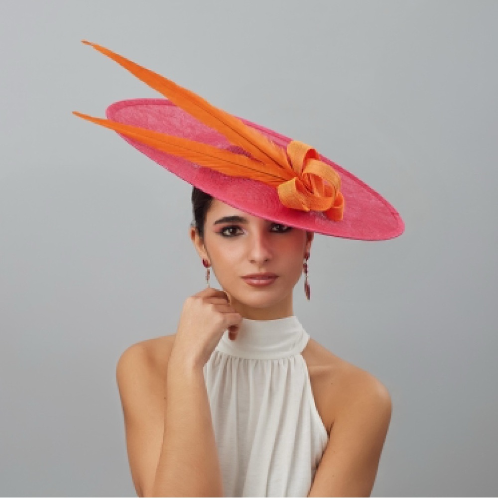 Elegant Pink and Orange Women's Fascinator